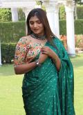 Green Weaving Satin Silk Saree